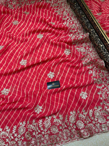 LIGHT REDDISH PINK LEHERIYA SAREE
