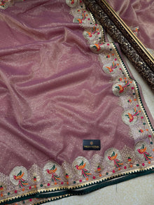 ONION PINK NET SAREE
