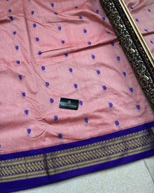 PLACE COTTON SILK SAREE WITH VIOLET BORDER