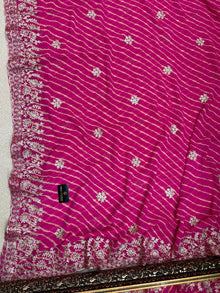 ROSE PINK LEHERIYA SAREE