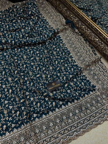 TEAL BLUE BRIDAI SEQUENCE GEORGETTE SAREE