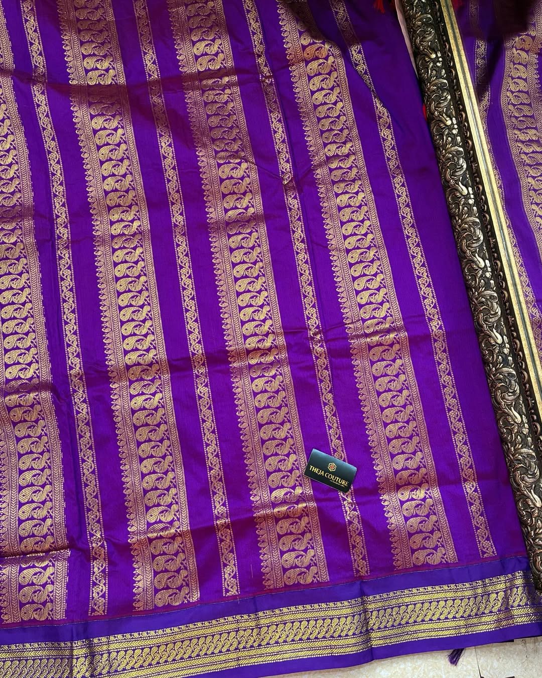 PLACE COTTON SILK SAREE WITH VIOLET BORDER