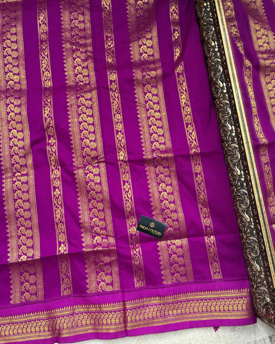 ROSE PINK COTTON SILK SAREE  WITH MAGENTA BORDER