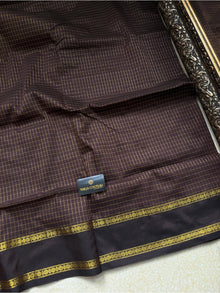 COFFEE BROWN KATTAM RUDRAKSHA BORDER COTTON SILK SAREE