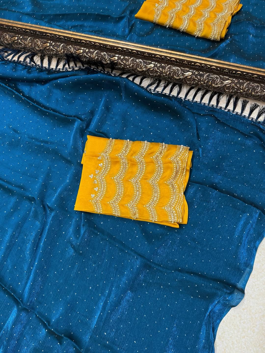 TEAL BLUE GEORGETTE SAREE