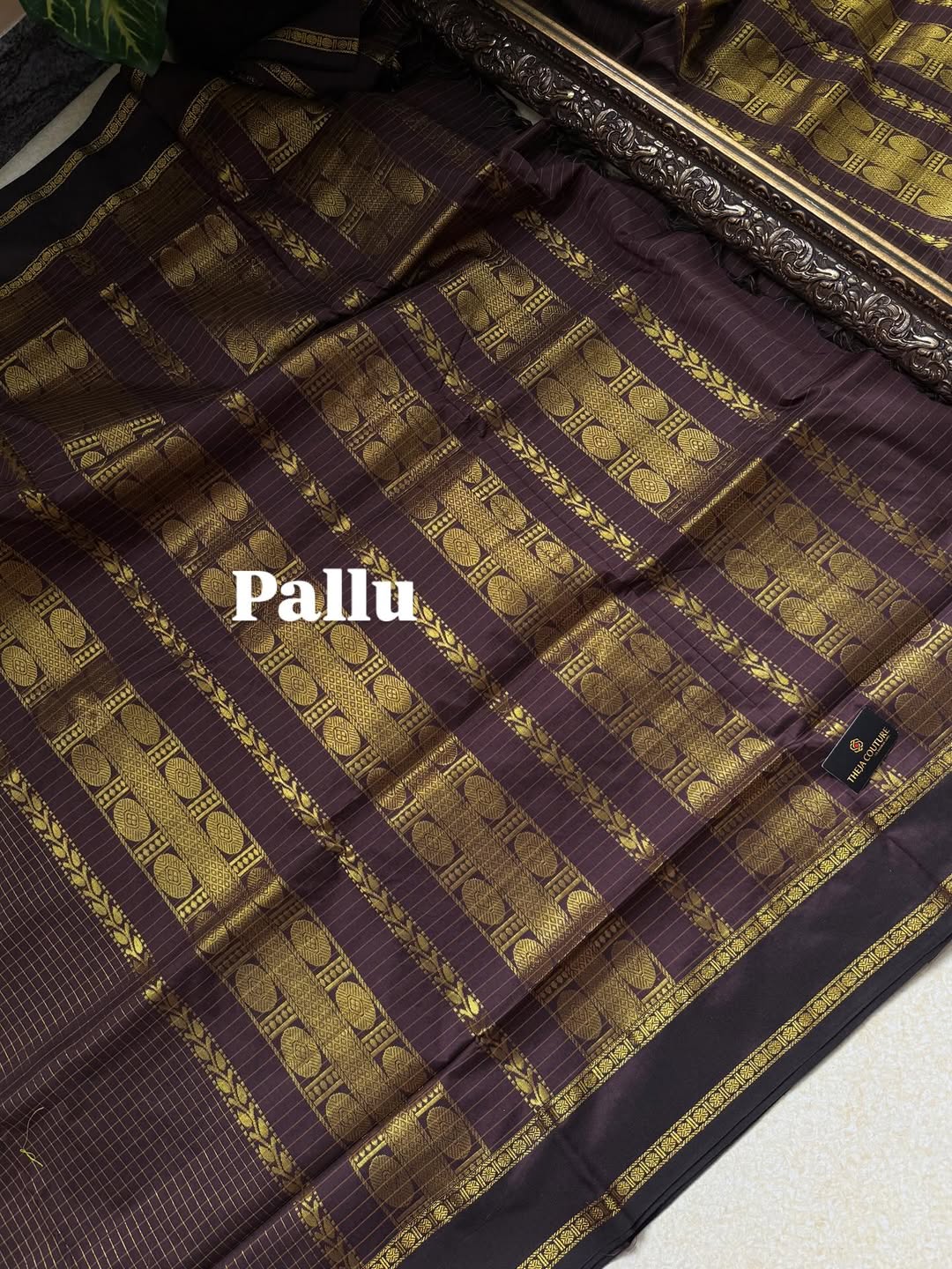 COFFEE BROWN KATTAM RUDRAKSHA BORDER COTTON SILK SAREE