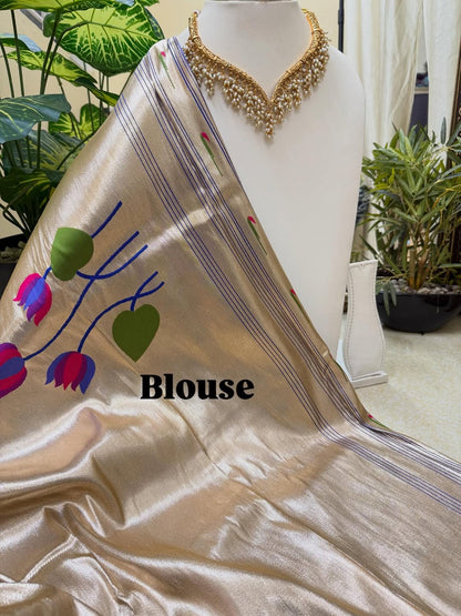 LAVENDER  LOTUS ART SILK SAREE