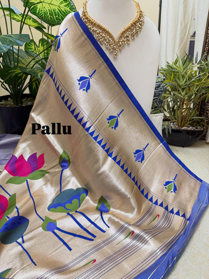 LAVENDER  LOTUS ART SILK SAREE