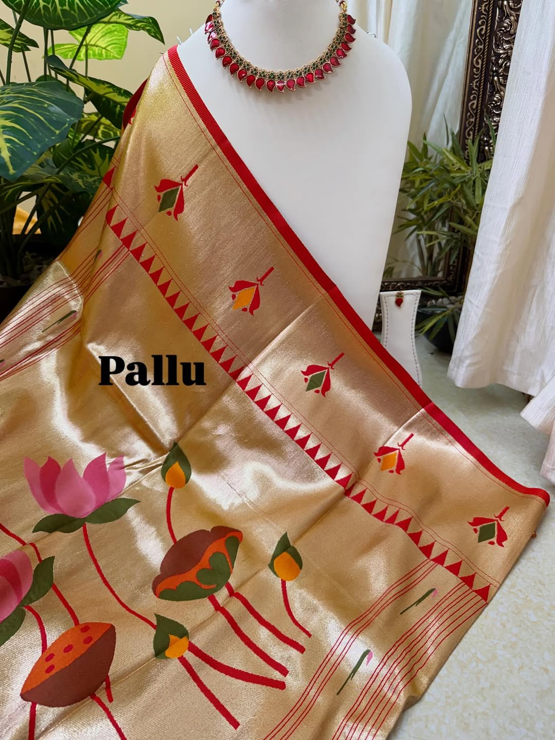 MANGO YELLOW LOTUS ART SILK SAREE