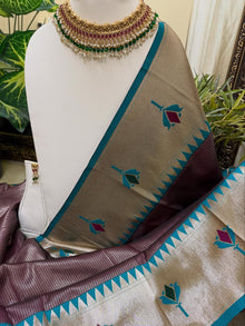 WINE LOTUS ART SILK SAREE