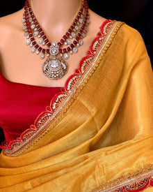 GOLDEN YELLOW TISSUE SAREE