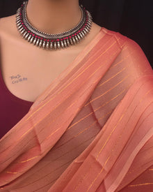 PEACH GEORGETTE SAREE