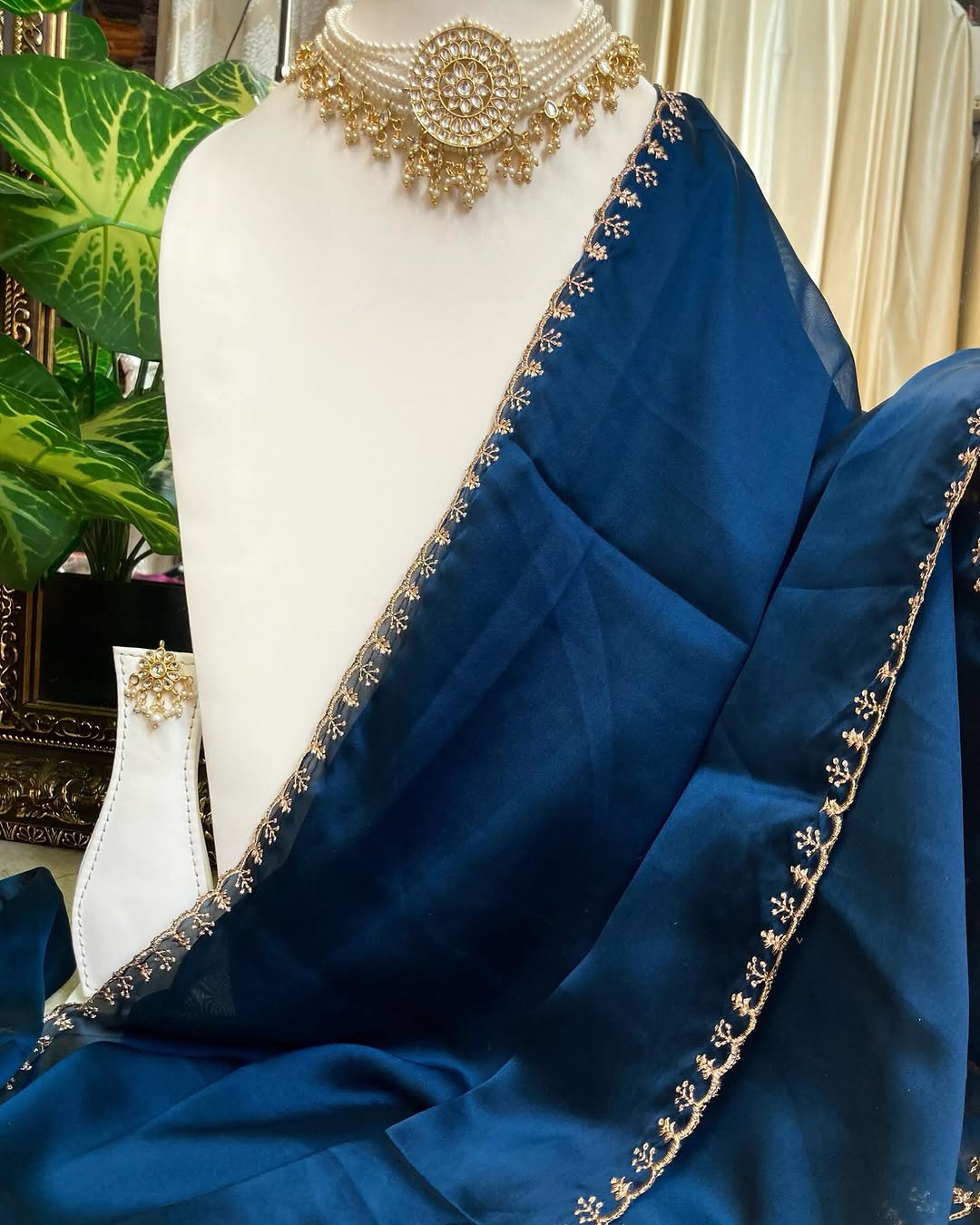 TEAL BLUE GEORGETTE SAREE