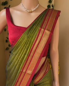GREEN YELLOW ILKAI COTTON SAREE