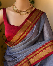 GREY IIKAL COTTON SAREE