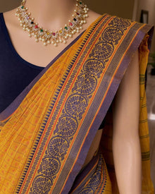 YELLOW KANCHI COTTON SAREE