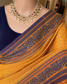 YELLOW KANCHI COTTON SAREE