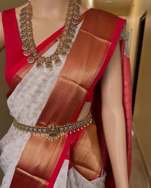 WHITE KORA COTTON SAREE