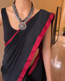 BLACK SOFT COTTON SAREE