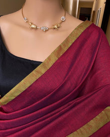 REDDISH MAROON COTTON SAREE