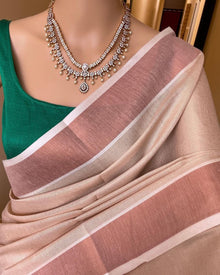 IVORY COTTON TISSUE SAREE