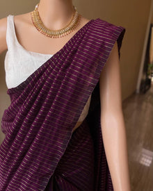WINE STRIPES SOFT COTTON SAREE