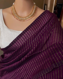 WINE STRIPES SOFT COTTON SAREE