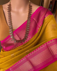 GOLDEN YELLOW KORA COTTON SAREE