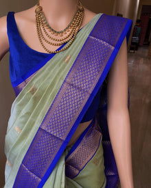 PASTEL GREEN KORA COTTON SAREE