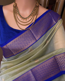 PASTEL GREEN KORA COTTON SAREE