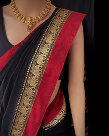 BLACK NARAYANPET COTTON SAREE