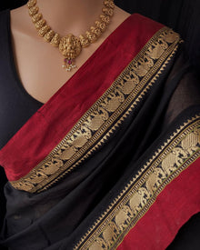 BLACK NARAYANPET COTTON SAREE
