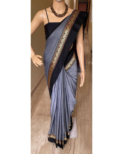 GREY NARAYANPET COTTON SAREE