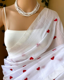 WHITE SOFT COTTON SAREE