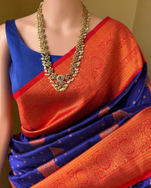 NAVY BLUE ART SILK SAREE