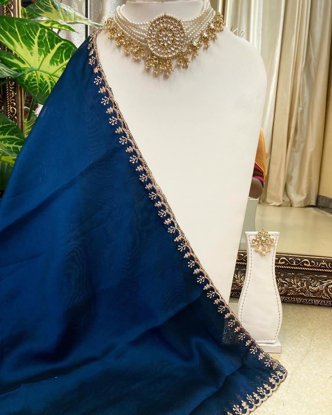 TEAL BLUE GEORGETTE SAREE