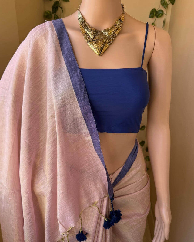 ROSE GOLD TISSUE COTTON SAREE
