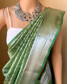 PISTA GREEN ART SILK SAREE