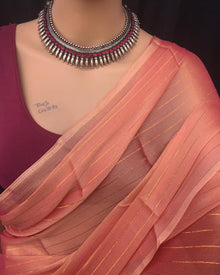 PEACH GEORGETTE SAREE