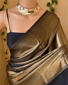 BLACK GOLD GEORGETTE SHIMMER SAREE