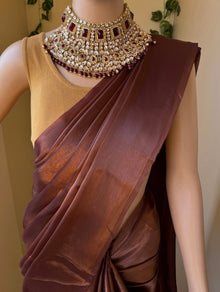 COPPER BROWN ORGANZA SAREE