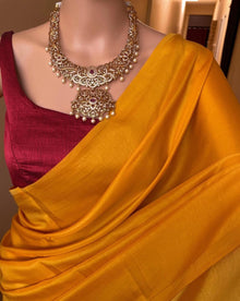 YELLOW MALAI SILK SAREE