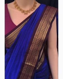 PEPSI BLUE SILK COTTON SAREE