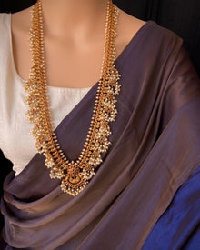 BROWN BLUE MALAI SILK SAREE