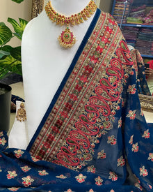 NAVY BLUE GEORGETTE SAREE