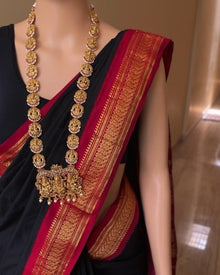 BLACK COTTON  SILK SAREE WITH MARRON BORDER