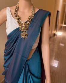 BLUE BROWN MALAI SILK