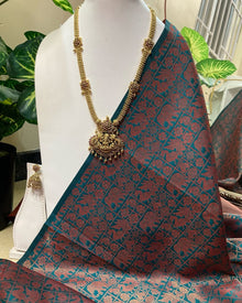 TEAL BLUE THOUSAND BUTTA ART SILK SAREE