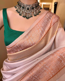 CREAMY TISSUE COTTON SAREE