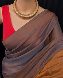 CARAMEL MALAI SILK SAREE
